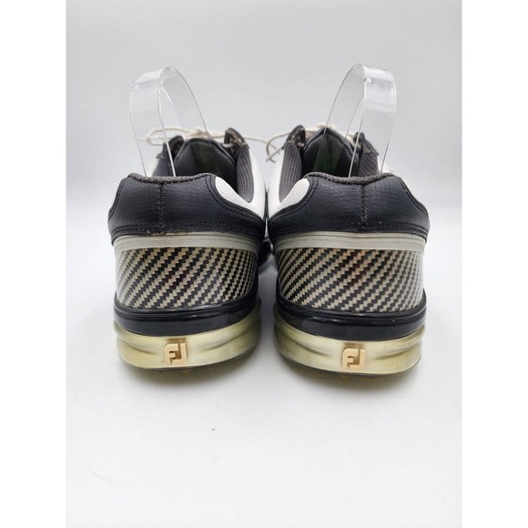 FootJoy Sport White and Black Leather Spike Golf Shoe Style 53156 Men Sz 10.5 M - Picture 6 of 9